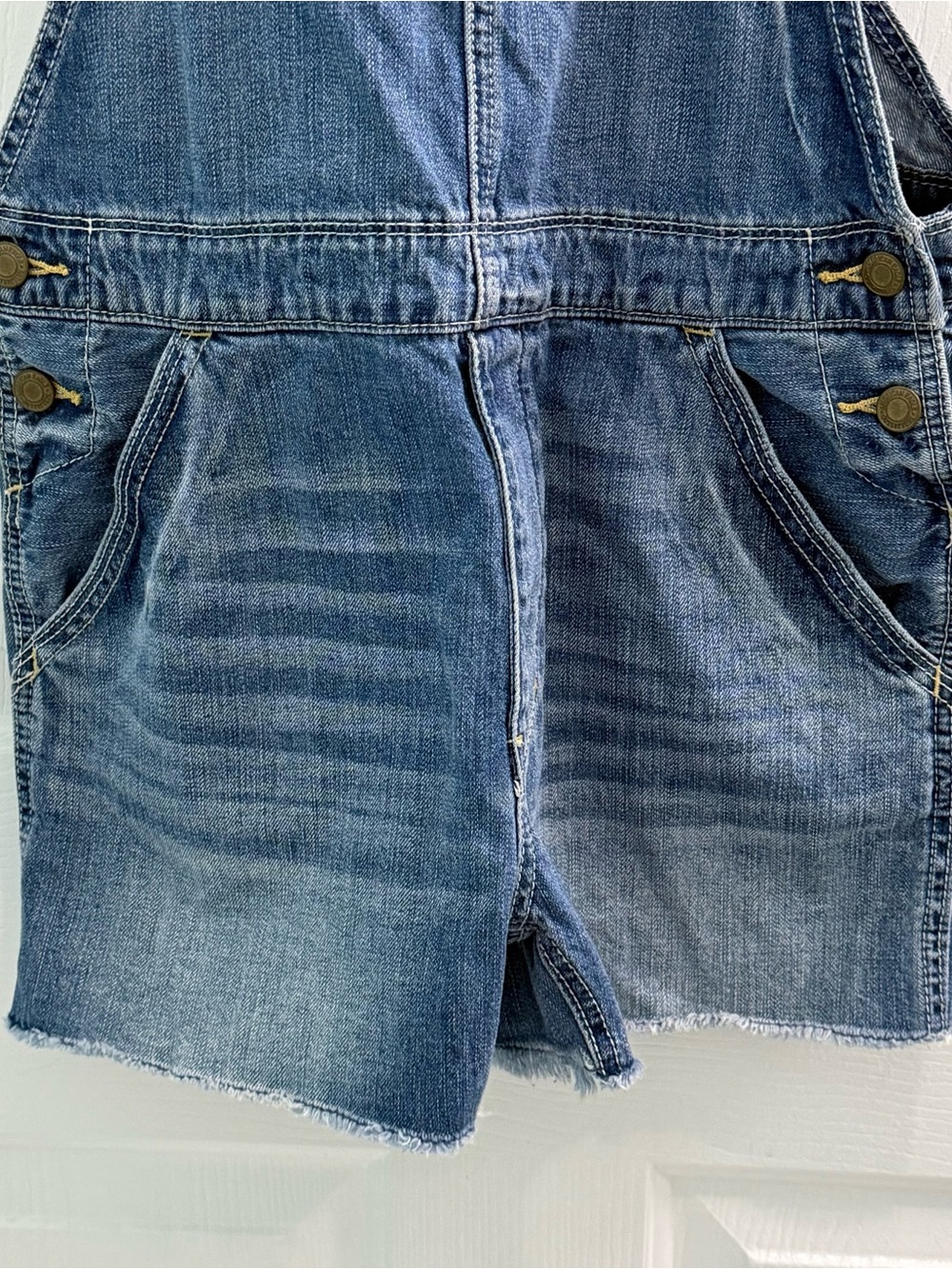 American Eagle Outfitters Women's Size Small Blue Denim Overall Shorts Shortalls - Picture 4 of 12